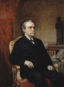 Retrato de Antonio Cánovas del Castillo, político e historiador español y principal figura del sistema de la Restauración.
